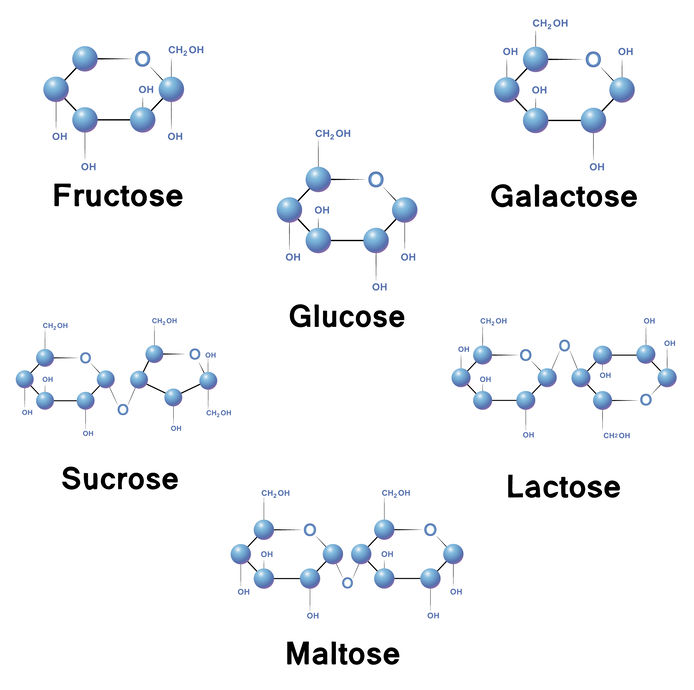 strukturformel-galactose-zucker-fructose-sucrose-laktose-glucose-maltose