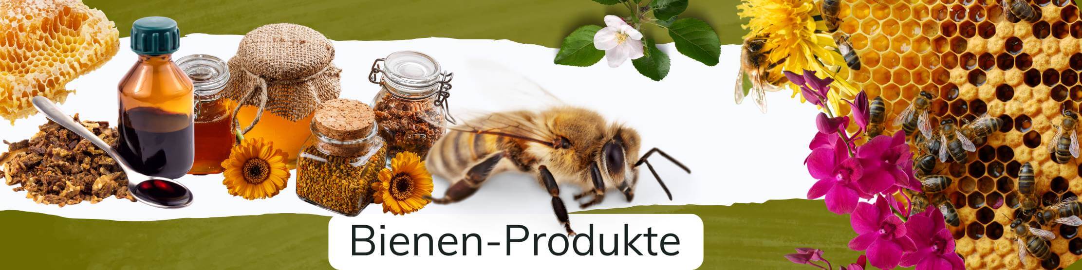 Schöpferinsel-Bienenprodukte-Produkt-Übersicht